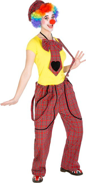 tectake Frauenkostüm Clown Pepa, Bunt / Mehrfarbig, Plüsch / Textil - Bild 1