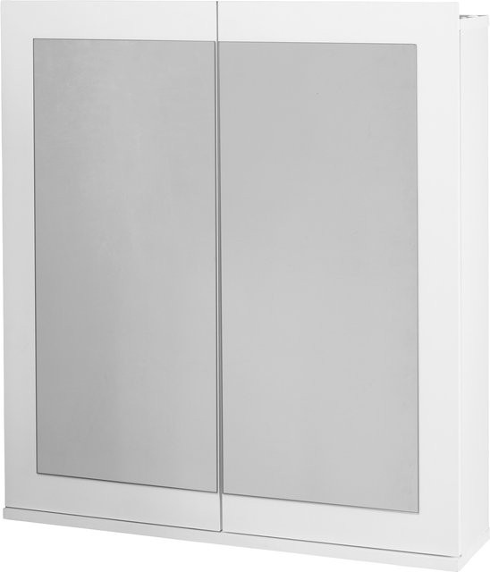 LIVARNO HOME Spiegelschrank Basel in Weiß mit 6 Glas-Einlegeböden und Glasfronten - Bild 1