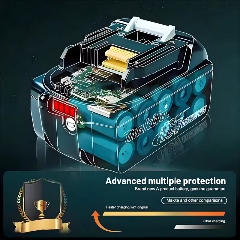 Makita Original-Akku BL1860 18V 6Ah Schwarz für kabellose Werkzeuge - Bild 4