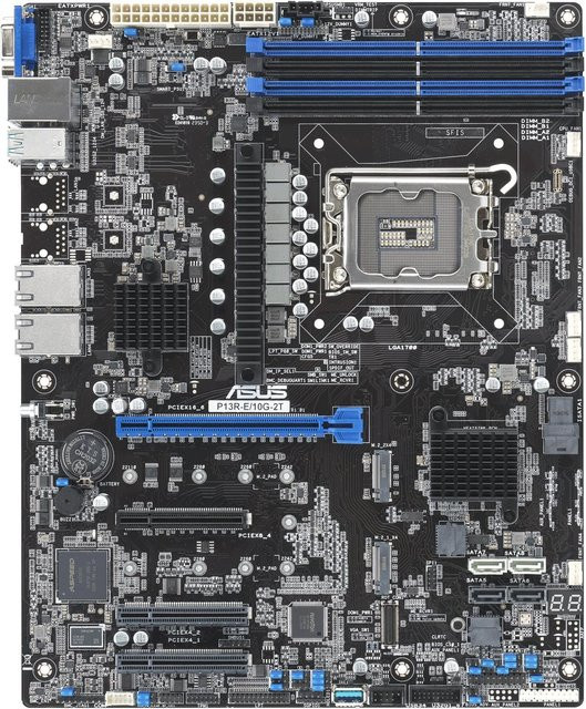 Asus P13R-E/10G-2T Mainboard ATX mit C266-Chipsatz, LGA1700, DDR5, 10Gb LAN und PCIe in Schwarz - Bild 1