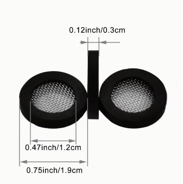 10 Stück O-Ring-Dichtung 1/2 Zoll in Schwarz als Schlauchdichtung und Gummischeibe mit Netz für Wasserhahntüllen, Filter und Waschbecken Siebe - Bild 4