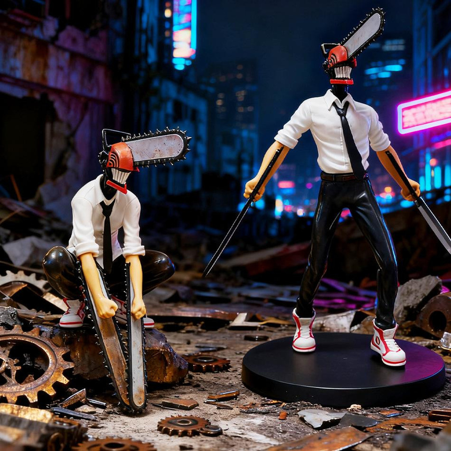 Chainsaw Man Denji und Power Anime Actionfigur von Fashnics in Multicolor aus PVC - Bild 5