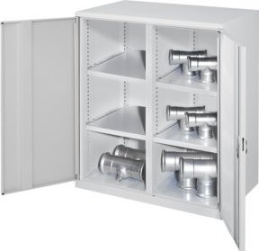 Kappes Schwerlastbeistellschrank Mod. 75 in Grau mit Vollblechtüren und 4 Fachböden, B/T/H: 60 x 60 x 111 cm - Bild 1