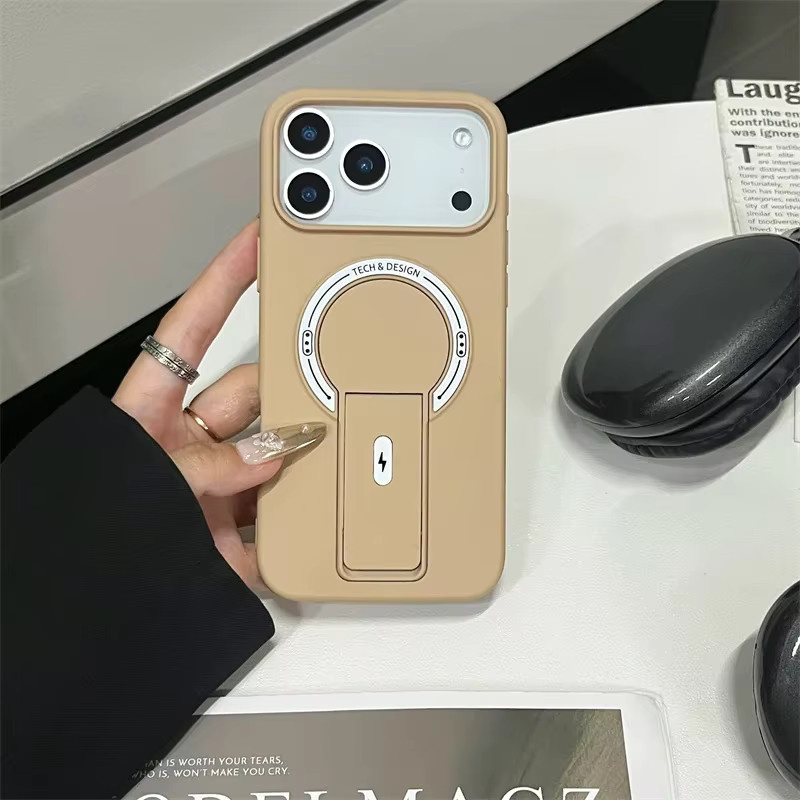Magnetische MagSafe Schutzhülle für iPhone 12 bis 17 Pro Max, Stoßfeste TPU Handycase mit integriertem Standfuß und kabellosem Laden, Farbe: Weiß - Bild 5