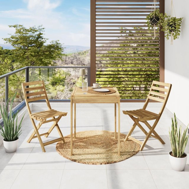 Mömax Balkonset Sana 3-teilig aus Akazie in Braun, B/T/H: 120 x 60 x 73,3 cm - Bild 1