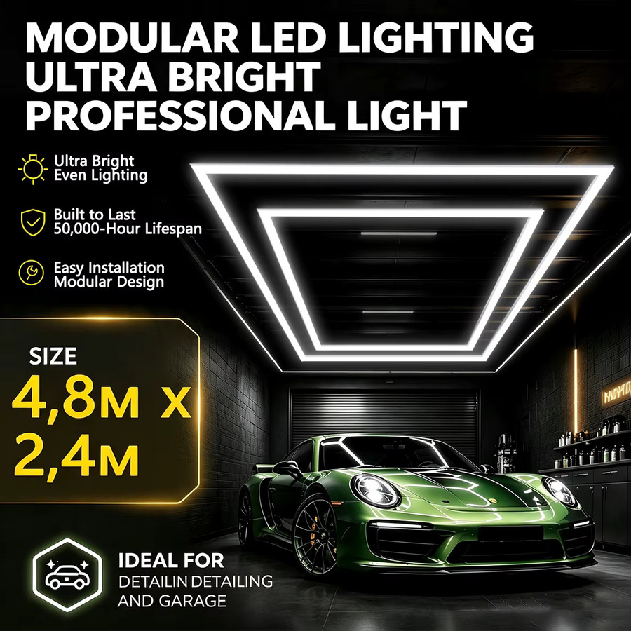 IKSLED LED-Werkstattleuchte Kaltweiß 6500K, verbindbare Garagenleuchte für Werkstatt und Keller, Weiß - Bild 2
