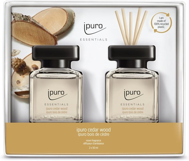 ipuro ESSENTIALS Reed Diffuser Raumduft Cedar Wood 2x 50 ml - Bild 1