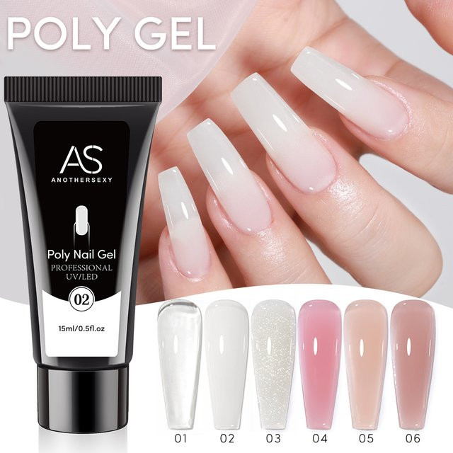 AS Nagelverlängerungsgel, White, Glänzend, 15 ml - Bild 1