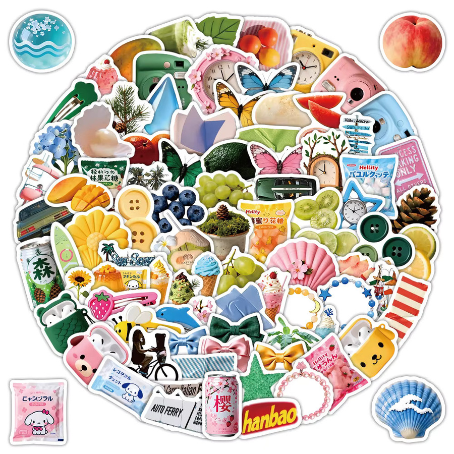 102 Stück Sommer-Themen Dekorative Aufkleber von Sticker Story Store in Multicolour für Scrapbooking und Journaling - Bild 2