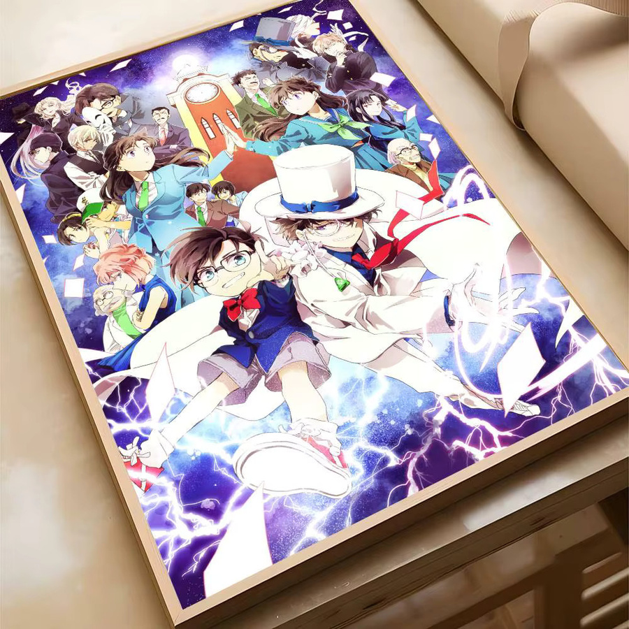 Kayou Anime Detektiv Conan Wandposter Selbstklebender Wasserdichter Aufkleber aus Papier, Mehrfarbig, B/H: 15,0 x 10,0 cm - Bild 4