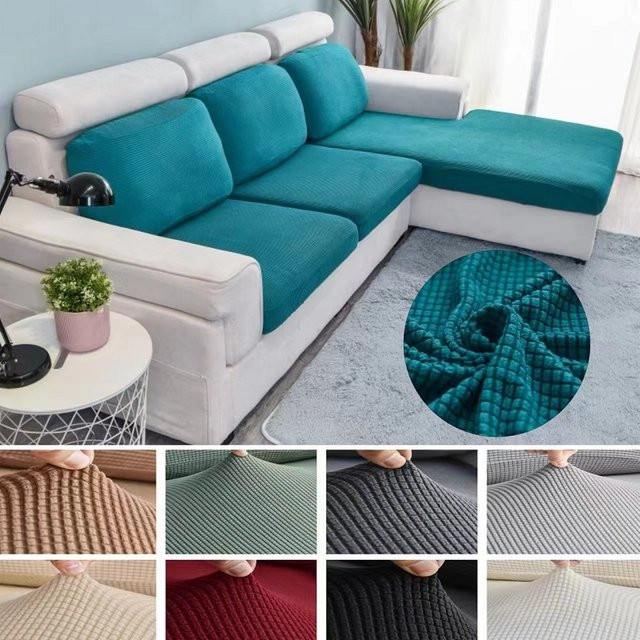 Elastischer Sofabezug in einfarbigem Design, waschbarer Schonbezug für dein Sofa - Bild 1