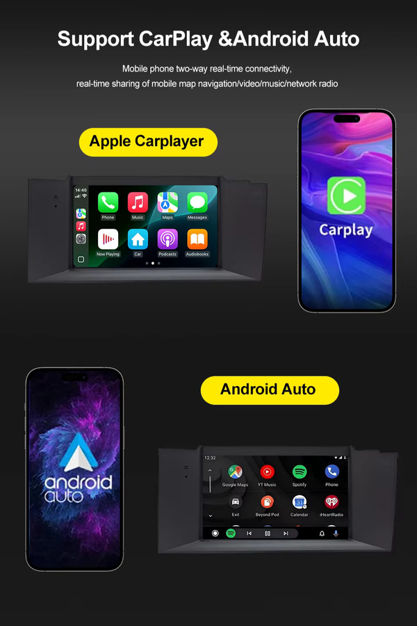 Multimedia Video Player mit Carplay und Android Auto für Citroen C4, C4L und DS4 (2011-2017), Navigation Autoradio in Schwarz - Bild 4