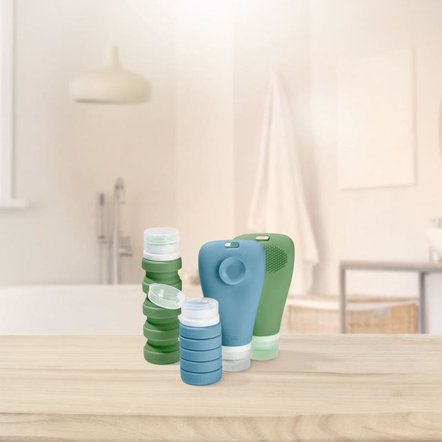 NKD Reise-Kosmetikset aus Silikon, 4-teilig, blau und mehrfarbig - Bild 1