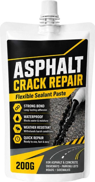 Heima D Asphaltriss-Reparatur Paste Flexible Dichtmasse in Schwarz, 200 g - Bild 1