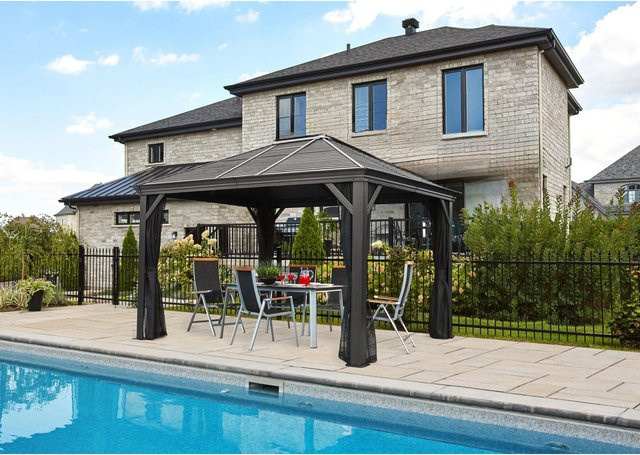 Sojag Aluminium Pavillon Mykonos Doppeldach Anthrazit H x B x T: 291,5 x 299 x 364 cm - Bild 1