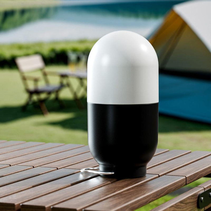 TOMTOP JMS Tragbare LED Camping Lampe mit USB-C wiederaufladbarem Akku für Outdoor und Notfall, weiß/schwarz - Bild 3