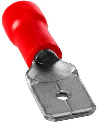 Isolierter Flachstecker aus Kunststoff in Rot - Bild 1