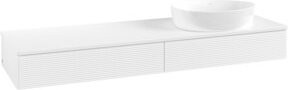 V&B Waschtischunterschrank Antao mit Frontstruktur und Beleuchtung, Farbe: Weiß, B: 160 cm, T: 50 cm - Bild 1