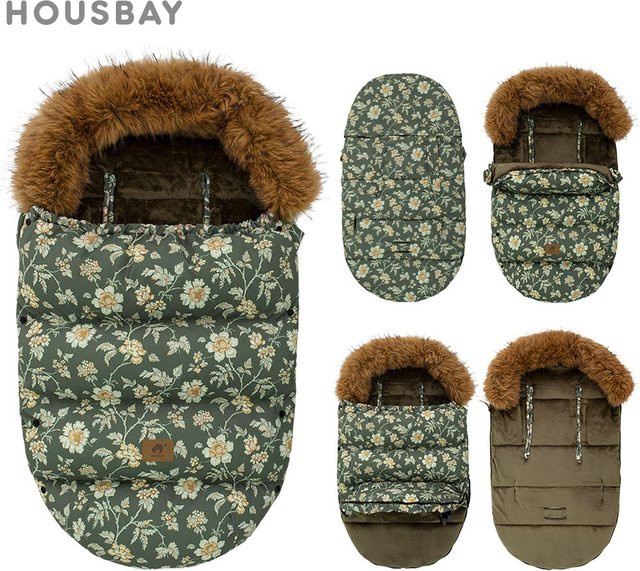HOUSBAY Baby Kinderwagen Fußsack Winddicht und Warm in Grün, 92 cm - Bild 1