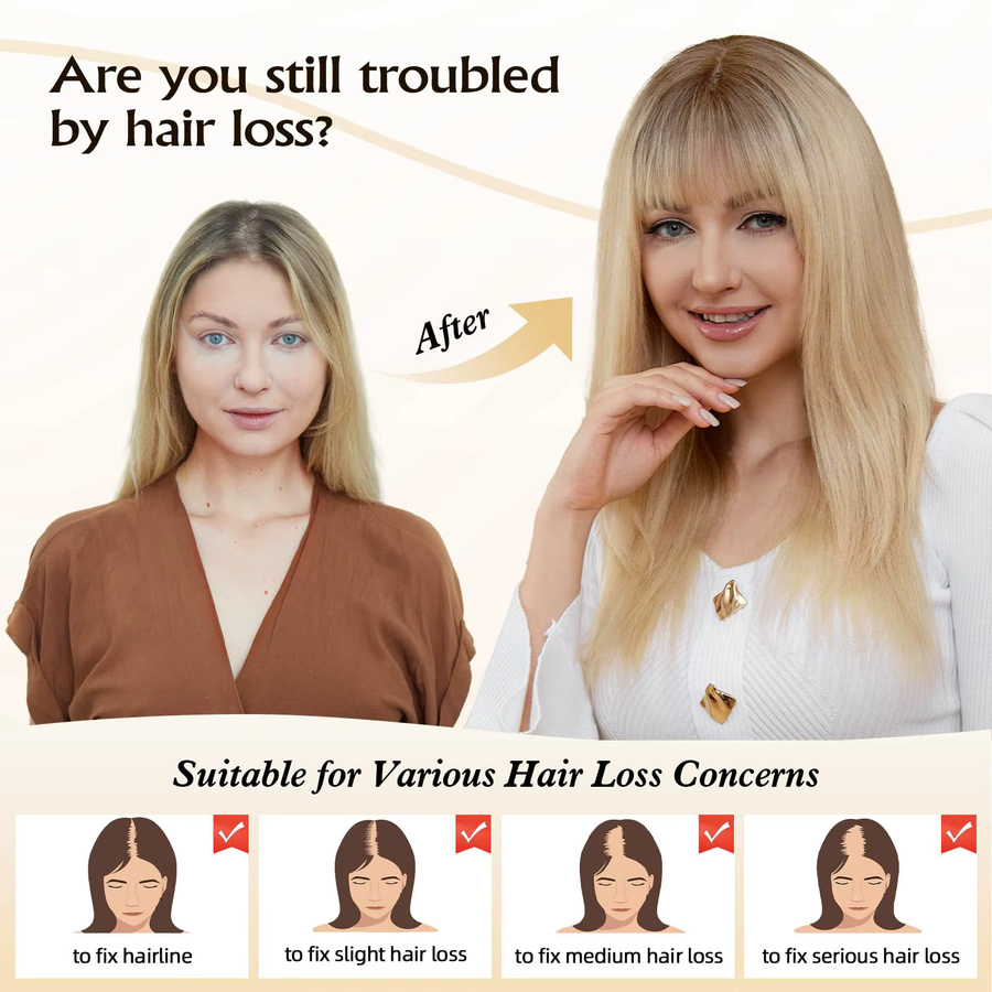 HAIRCUBE Haar-Topper Ombre Hellblond, 16 Zoll, Remy Echthaar, Damen - Bild 2