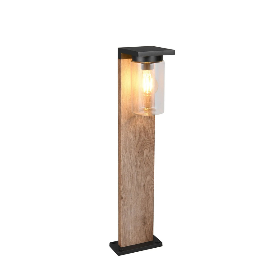 Trio LED-Pfosten Ardila in Holzoptik Braun aus Druckguss-Aluminium und Glas mit Dämmerungssensor für den Außenbereich B/T/H: 16 x 16 x 65 cm - Bild 2