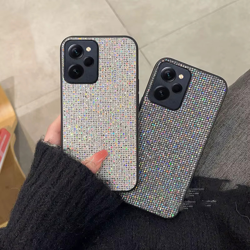 Xiaomi Schutzhülle mit Shiny Grid Muster aus TPU in Weiß für Poco F6 F5 Pro X3 X4 X5 X6 X7 Pro 5G - Bild 2