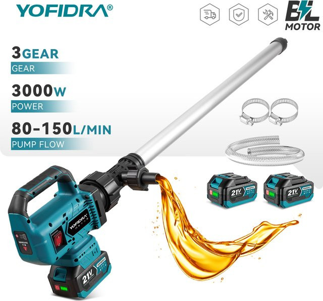 YOFIDRA Bürstenlose elektrische Wasserpumpe Cordless Transferpumpe für Garten, Boot und Pool, kompatibel mit Makita 21 V Akku - Bild 1