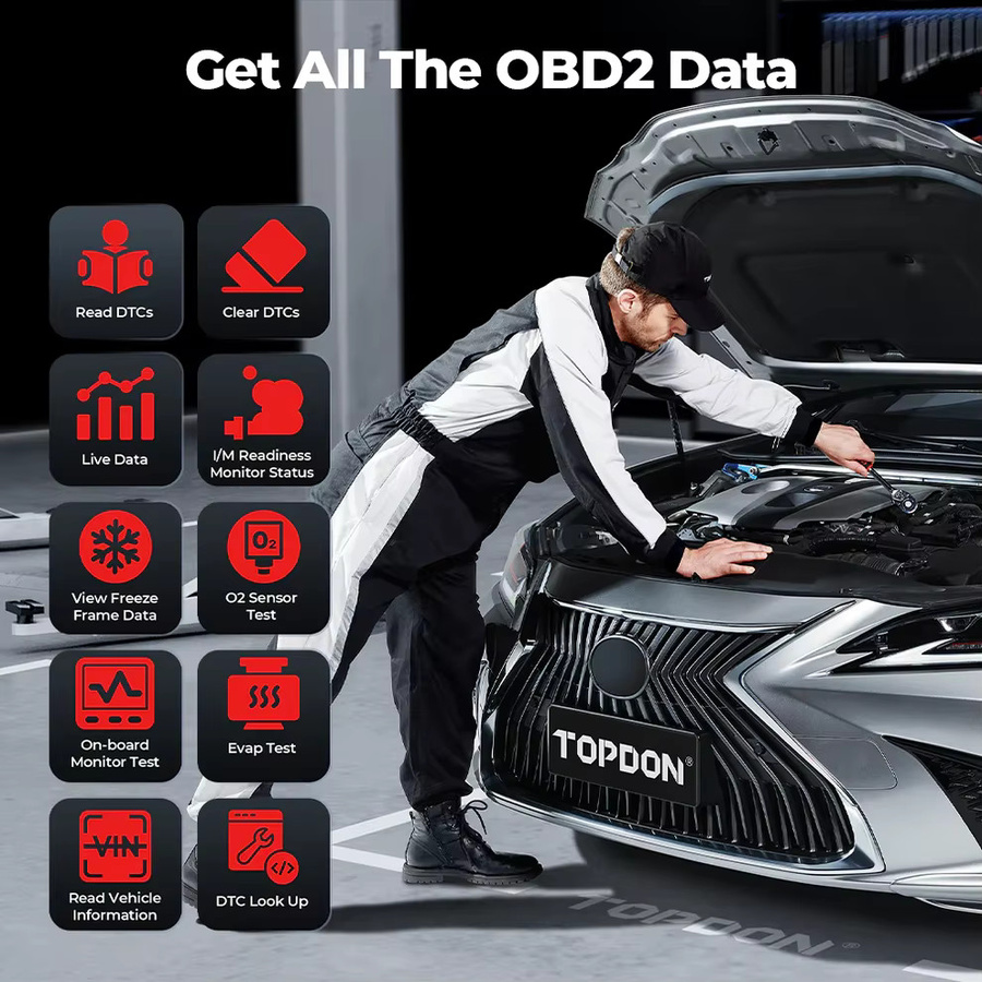 TOPDON TopScan Lite OBD2 Bluetooth Diagnosewerkzeug mit DTC-Reparaturguide und Vollsystem-Diagnose sowie aktiven Tests - Bild 3