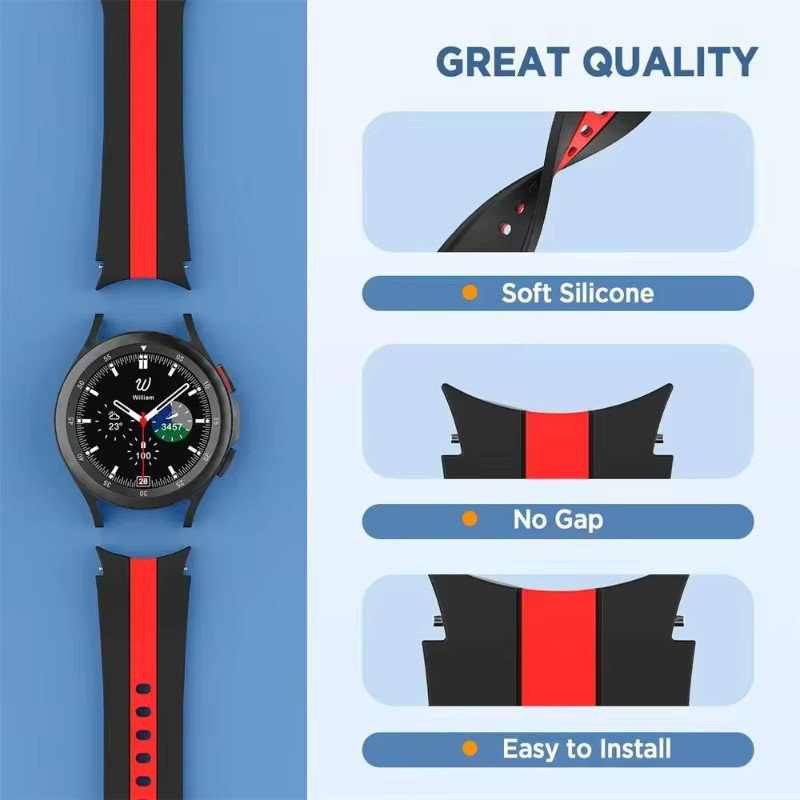 Uhrenarmband Silikon, zweifarbig, Samsung Galaxy Watch 7/6/5/4, Unisex - Bild 3
