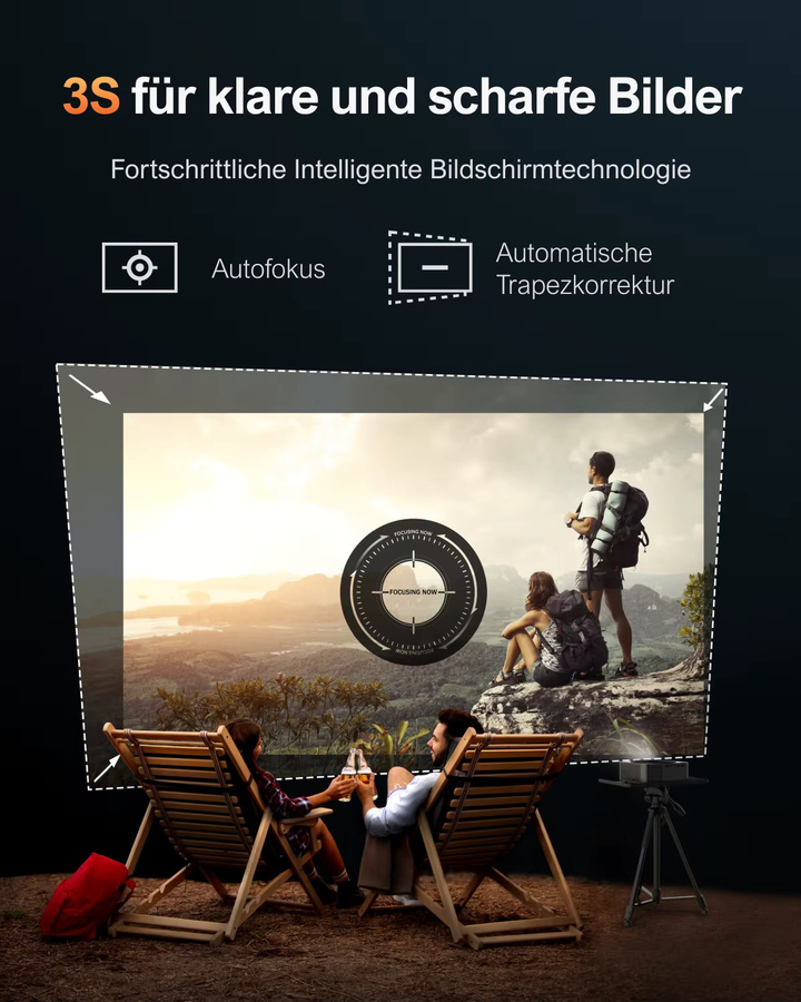 ULTIMEA Apollo P40 Smart Home Theater Projektor mit Native 1080P Full HD, 4K-Unterstützung, WLAN und Bluetooth sowie Autofokus - Bild 3