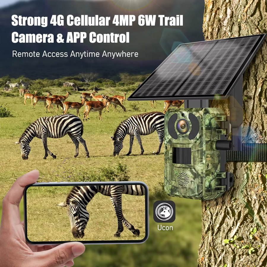 REHENTINT 4G LTE Solar Wildlife Kamera mit 4MP Auflösung, Wasserdicht und Nachtsicht, PIR Bewegungssensor und Ucon App Steuerung - Bild 2