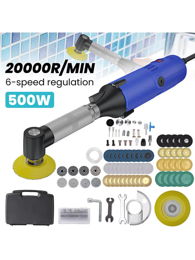 OWJHE Elektrischer gerader Schleifer für Keramikfliesen, 500 W, mit 6 variablen Geschwindigkeiten, Blau - Bild 5