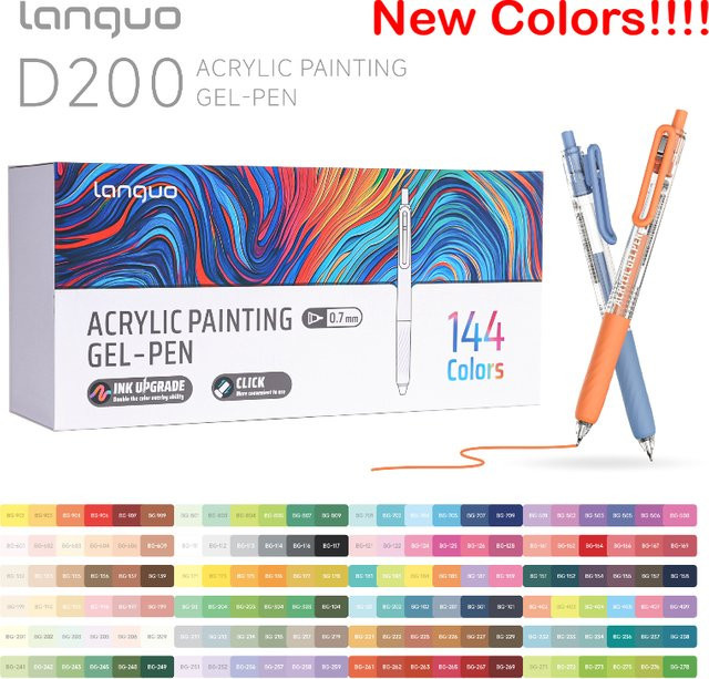 LANGUO Acryl-Gelstifte mit stereoskopischem Druckeffekt, Mehrfarbige Zeichenmarker für Schule und Hobby, 6 Farben - Bild 1