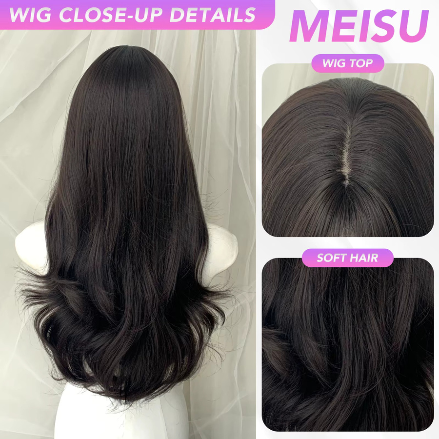 MEISU Perücke, gewellt, schwarz, 66 cm, Damen - Bild 3
