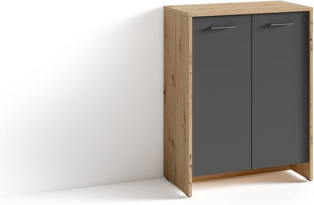 Schuhschrank byLIVING BEN in Artisan Eiche und Anthrazit, Breite: 63 cm - Bild 1