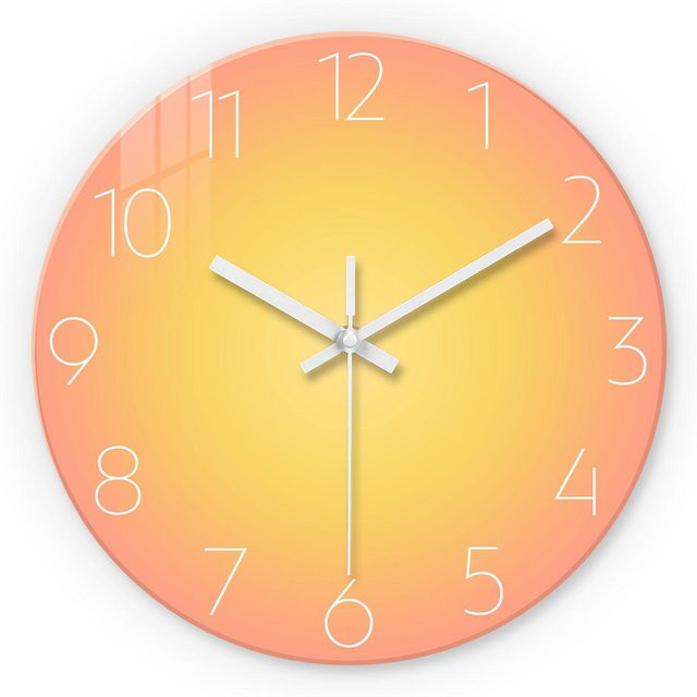 Linyi Toy Modernes Wandobjekt aus gehärtetem Glas in Orange mit Gradienten-Design, Durchmesser: 40,64 cm - Bild 1