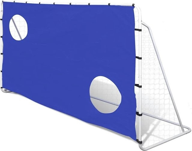 vidaXL Fußballtor mit Torwand aus hochwertigem Stahl, B/T/H: 240 x 92 x 150 cm - Bild 1