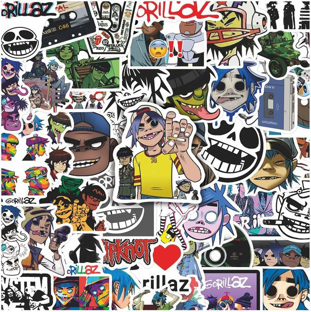 Gorillaz Aufkleber, 50 Stück, multicolour - Bild 1