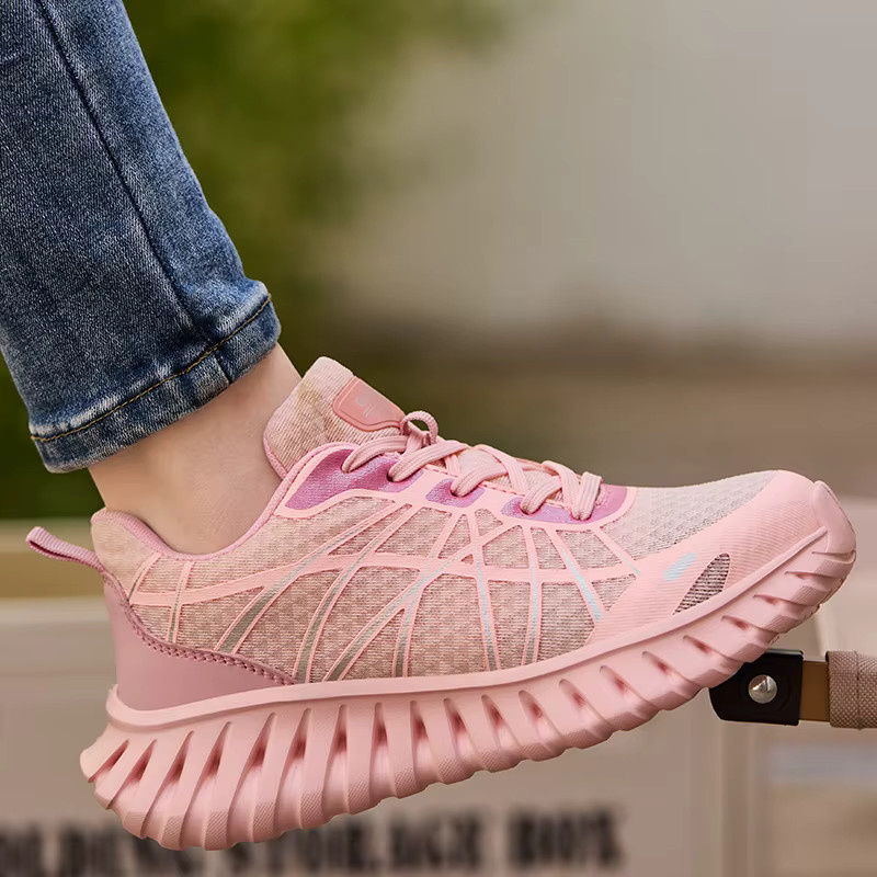 Rosa Arbeitssicherheitsschuhe für Damen mit Stahlkappe als leichte und bequeme Arbeitssneaker mit Anti-Smash- und Anti-Punktion-Schutz von MJYTHF - Bild 2