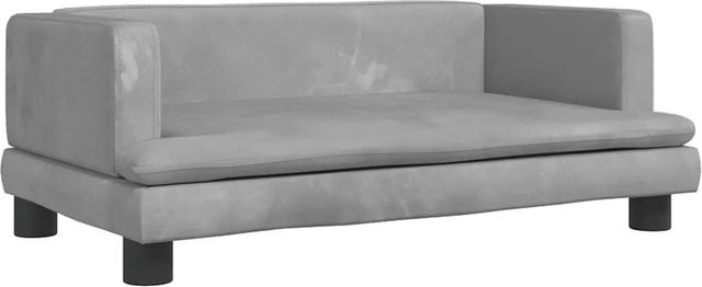 vidaXL Hundebett Sofa aus Samt in Hellgrau B/T/H: 80 x 45 x 30 cm - Bild 1