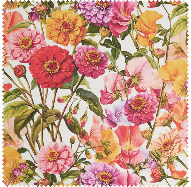 Globaltex Baumwoll-Stoff Cottage Garden in Purple und Multicolour - Bild 1
