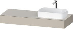 Duravit Konsole Qatego in Beige mit einem Ausschnitt für Becken rechts, B/T/H: 140 x 55 x 17 cm - Bild 1