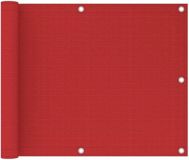 vidaXL Balkonsichtschutz aus HDPE in Rot, Breite: 75 cm, Länge: 300 cm - Bild 1
