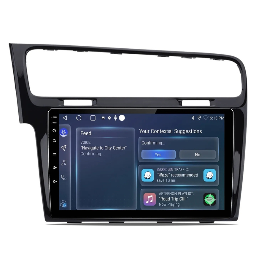 Junsun Autoradio mit 10 Zoll Display, 6 GB RAM, 128 GB Speicher, Bluetooth, GPS und Wi-Fi für VW Golf 7 (2013 bis 2017), Schwarz - Bild 2