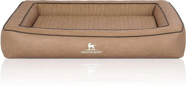 Knuffelwuff Hundebett Montego Orthopädisch aus Kunstleder in Braun/Beige B/T/H: 120 x 100 cm - Bild 1
