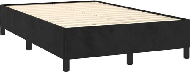 vidaXL Bettgestell aus Kiefernholz und Samt in Schwarz, B/T/H: 120 x 190 x 33,5 cm - Bild 1