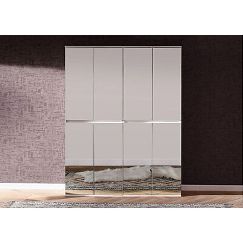 Garderobenschrank Trendteam Mirror in Weiß mit Spiegelglas B/H/T: 148 x 191 x 34 cm - Bild 2