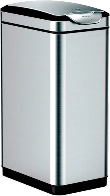 PROREGAL Abfallsammler aus gebürstetem Edelstahl in Silber, Volumen: 30 Liter, H x B x T: 66,5 x 40 x 25,2 cm - Bild 1