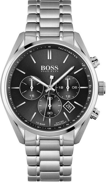 Hugo Boss Chronograph, Edelstahl, Quarz, 44 mm, Herren, Silber - Bild 1