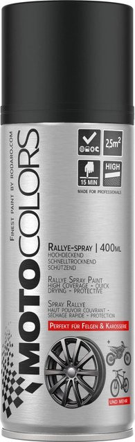 MotoColors Spraylack Schwarz Matt, wetterfest und schnelltrocknend, 400 ml - Bild 1